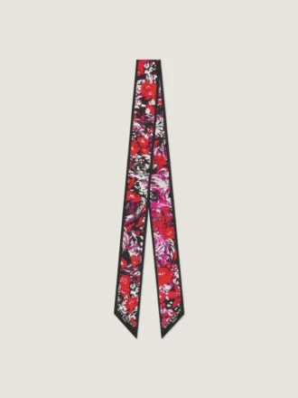 Bandeau din mătase cu imprimeu floral