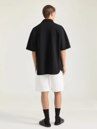 Bermude cargo din denim cu model în zig-zag