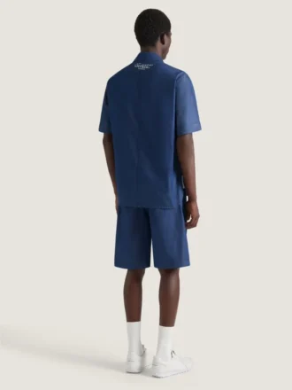 Bermude din denim cu cusături couture și ștampila Givenchy