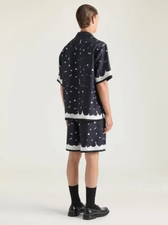 Bermude din mătase cu imprimeu floral