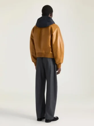 Bluză Raglan din piele cu cusături couture