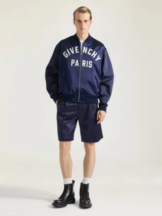 Bomber cu cusături couture din satin brodat cu Givenchy Paris