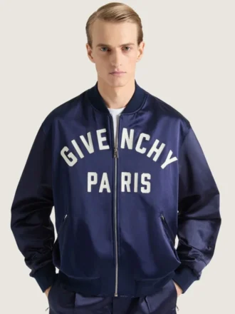 Bomber cu cusături couture din satin brodat cu Givenchy Paris