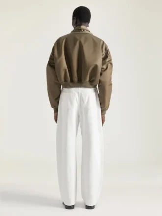 Bomber cu guler șal cu fermoar din nailon