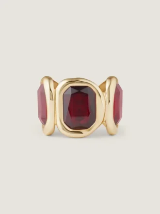 Brățară sculpturală din metal și cristale