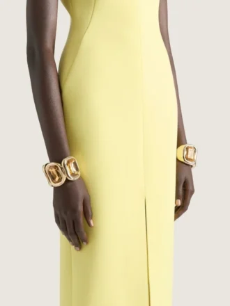 Brățară sculpturală din metal și cristale