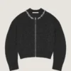 Cardigan cu cusături couture ornamentate, din lână de alpaca și iac Cardigan cu cusături couture ornamentate, din lână de alpaca și iac