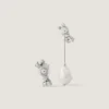 Cercei asimetrici cu perle de cristal din metal, cristale și perle Cercei asimetrici cu perle de cristal din metal, cristale și perle