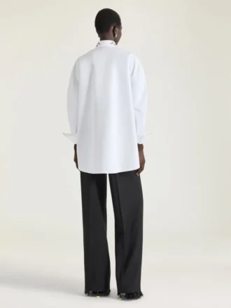 Cămașă asimetrică din poplin cu paiete