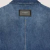 Cămașă cu cusături couture din denim albastru închis Cămașă cu cusături couture din denim albastru închis