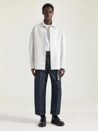 Cămașă cu cusături couture din piele