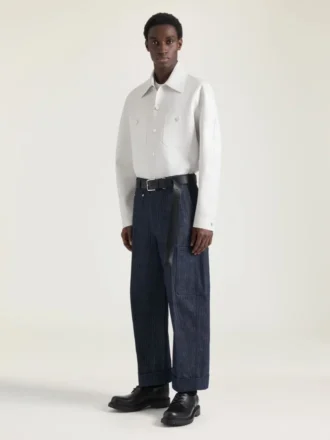 Cămașă cu cusături couture din piele