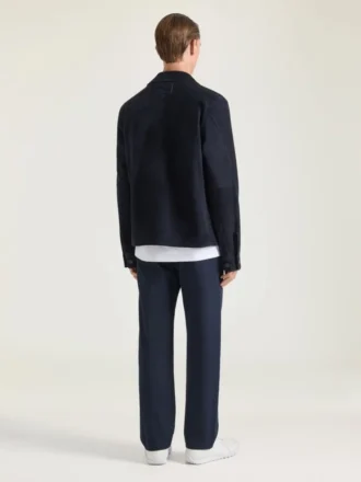 Cămașă cu cusături couture din piele de căprioară