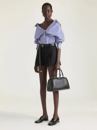 Geantă Antigona East-West Bowling din piele granată