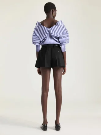 Cămașă cu dungi și decupaje din poplin