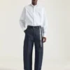 Cămașă din poplin de bumbac cu broderie cu cristale Cămașă din poplin de bumbac cu broderie cu cristale