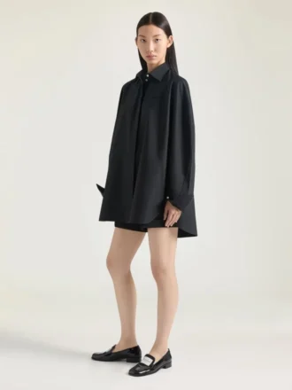 Cămașă tip cocon din poplin cu broderie Givenchy