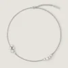 Colier scurt Crystal Pearl din metal, cristale și perle Colier scurt Crystal Pearl din metal, cristale și perle