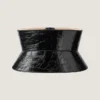 Curea corset din piele cu imprimeu de bandă Curea corset din piele cu imprimeu de bandă
