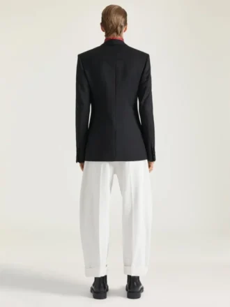 Sacou de smoking ajustat din lână și mohair