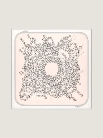 Eșarfă pătrată din mătase cu imprimeu cu cristale deconstruite