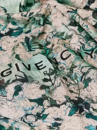 Eșarfă pătrată din mătase cu imprimeu cu trandafiri