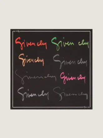 Eșarfă pătrată din mătase cu imprimeu multicolor cu semnătura Givenchy