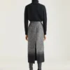 Fustă creion midi din lână mixtă cu model în zig-zag Fustă creion midi din lână mixtă cu model în zig-zag