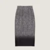 Fustă creion midi din lână mixtă cu model în zig-zag Fustă creion midi din lână mixtă cu model în zig-zag