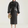 Pantofi cu toc înalt din piele lăcuită, cu linie pătrată decupată și bandă Givenchy Pantofi cu toc înalt din piele lăcuită, cu linie pătrată decupată și bandă Givenchy