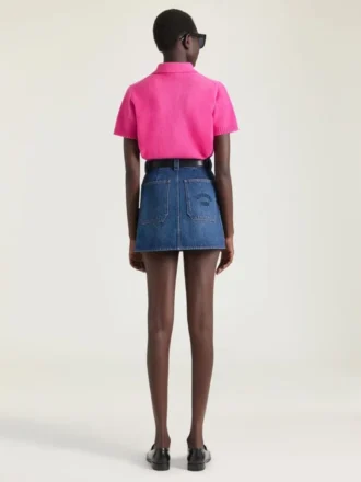 Fustă mini cargo din denim albastru mediu