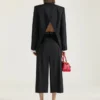 Fustă-pantalon midi din lână și mohair Fustă-pantalon midi din lână și mohair