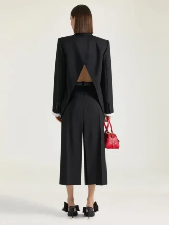 Fustă-pantalon midi din lână și mohair