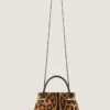 Geantă Mini Pinch din piele cu efect de ponei și model leopard Geantă Mini Pinch din piele cu efect de ponei și model leopard