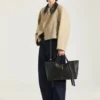 Geantă Snatch mare din piele granulată Geantă Snatch mare din piele granulată