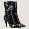 Ghete Givenchy cu bandă pătrată decupată, din piele