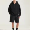 Hanorac cu glugă și fermoar, cu cusături couture, din material scuba Hanorac cu glugă și fermoar, cu cusături couture, din material scuba