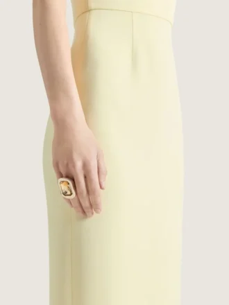 Inel sculptural din metal și cristal