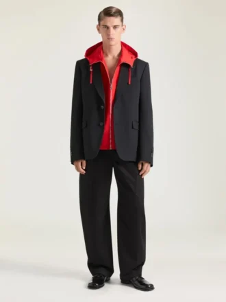 Jachetă clasică cu un singur rând de nasturi, din lână