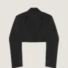 Jachetă cropped tip cocon din lână Jachetă cropped tip cocon din lână