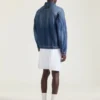 Jachetă cu cusături couture din denim albastru închis Jachetă cu cusături couture din denim albastru închis