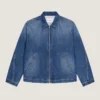 Jachetă cu cusături couture din denim albastru închis Jachetă cu cusături couture din denim albastru închis