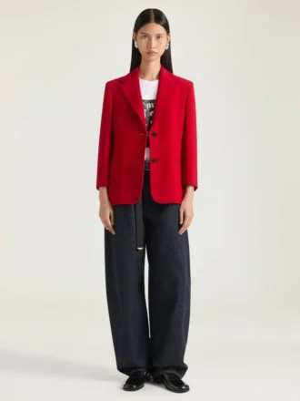 Jachetă cu un singur rând de nasturi din crep cady