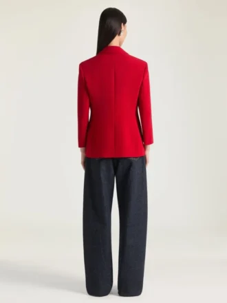 Jachetă cu un singur rând de nasturi din crep cady