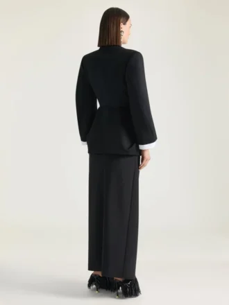 Jachetă drapată cu un singur rând de nasturi, din lână Grain De Poudre