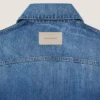 Jachetă trapez din denim albastru mediu Jachetă trapez din denim albastru mediu