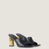 Mule cu toc din piele Mule cu toc din piele