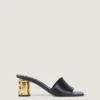 Mule cu toc din piele Mule cu toc din piele