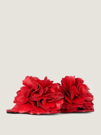 mule plate boudoir din piele cu petale de trandafir 1 1 330x440 - Mule plate Boudoir din piele cu petale de trandafir