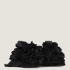 Mule plate Boudoir din piele cu petale de trandafir Mule plate Boudoir din piele cu petale de trandafir